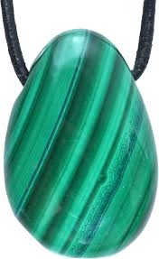 Pendentif Goutte Tambour en Malachite Véritable - Élégance et Énergie