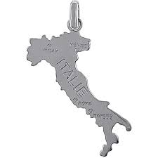 Pendentif Carte Italie en Argent - Élégance et Style
