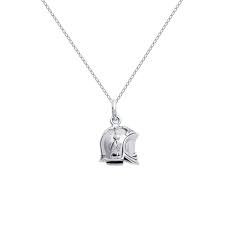 Pendentif Casque Pompier en Argent - Élégance et Courage