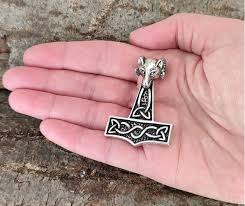 Grand Pendentif Marteau en Argent Sterling - Inspiration Thor