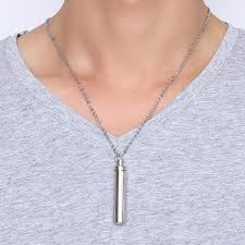 Pendentif Capsule Cylindrique en Inoxydable - YAHOYA