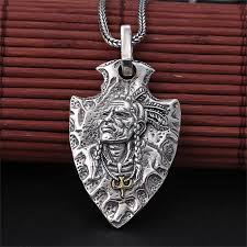 Pendentif Bouclier Gothique en Argent Sterling pour Homme