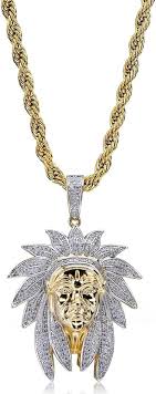 Collier Pendentif Indienne Amérindienne Guerrier - Élégance et Force pour l'Homme
