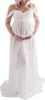 Robe Maternité Mousseline Maxi pour Shooting Photo