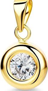 Pendentif en Or Jaune avec Pierre Zircon pour Femme - Élégance et Brillance
