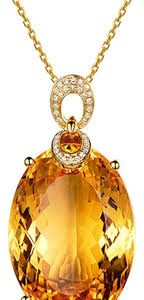 Pendentif Daesar en Or Jaune avec Citrine et Diamant pour Femme