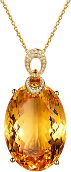 Pendentif Daesar en Or Jaune avec Citrine et Diamant pour Femme