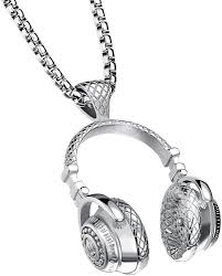 Pendentif Écouteur Charbonnier en Inoxydable - Élégance et Originalité