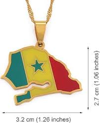 Collier Pendentif Carte Sénégal - Un Bijou Unique