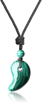 Pendentif en Malachite Magatama - Élégance et Énergie