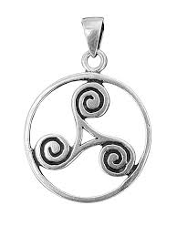 Pendentif Triskel en Cuir Kiss en Argent Sterling