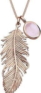 Collier Elli en Argent Plaqué avec Pendentif Plume Rose - Élégance et Douceur