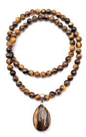 Collier Protection Pierres Naturelles avec Pendentif Oeil de Tigre