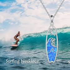 Collier Pendentif Planche en Argent Sterling - Élégance Surfer