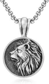 Pendentif Médaillon Gothique Lion - L'Essence de la Puissance