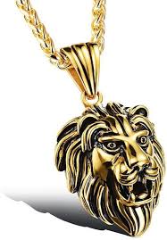 Pendentif Lion en Acier Inoxydable Vieilli - Élégance et Force