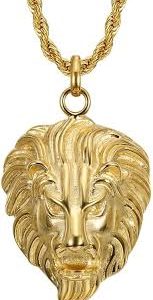 Pendentif Lion en Acier Inoxydable - Élégance et Force