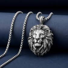 Pendentif Collier Masculin Gothique Antique - Pendentif Lion