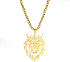 Collier Pendentif Breloques Inoxydable - Déclaration Lion