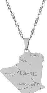 Collier Pendentif Carte Ville D'Algérie - Un Bijou Unique