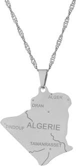 Collier Pendentif Carte Ville D'Algérie - Un Bijou Unique