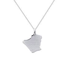 Collier Carte Algérie en Argent Neuf - Pendentif Algérie Unique