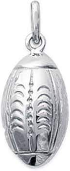 Pendentif Ballon Rugby en Argent - Élégance Sportive
