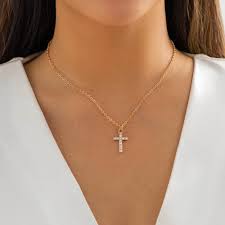 Collier Simple Pendentif Croix Or pour Femmes - Élégance et Simplicité