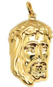 Pendentif 750 18 Visage Brillant - Élégance et Sophistication en Or