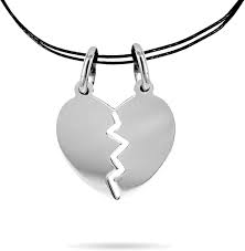 Inscintille Collier Gâteau Mi Coeur Divisible Argent