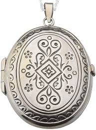 Pendentif Médaillon Gravé en Argent - Porte Photo Élégant