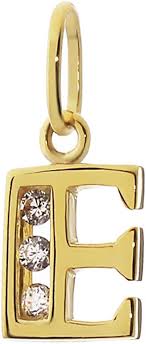 Pendentif Alphabet en Zircone - Lettre E