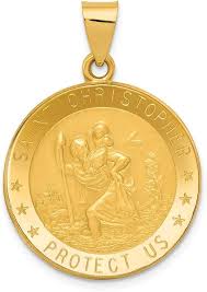 Pendentif Médaille Or Christophe - Élégance et Simplicité