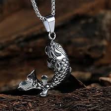 Collier Vintage en Acier Inoxydable avec Pendentif Poisson