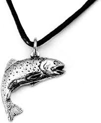 Pendentif Poisson Truite en Étain Anglais - Élégance et Nature