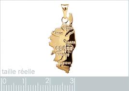 Pendentif Carte Corse Plaqué Carats - Élégance et Authenticité