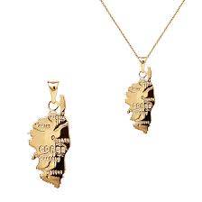 Pendentif Carte Corse Plaqué Neuf - Élégance et Authenticité