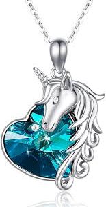 Collier Licorne Sterling Pendentif Cristal - Élégance et Magie