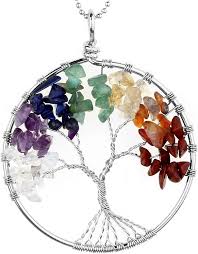 Ensemble Bracelet Pendentif Jovivi Énergétique - Arbre de Vie en Pierre