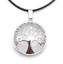 Pendentif Arbre de Vie en Inoxydable avec Pierre Naturelle
