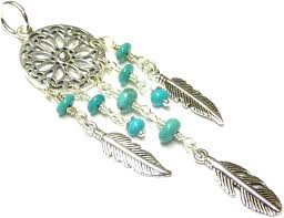 Pendentif Attrape Rêves en Argent Sterling avec Turquoise - Élégance Indienne pour Femme