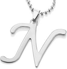 Pendentif Lettre N en Argent - Élégance Personnalisée