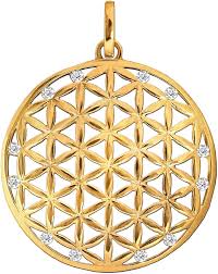 Pendentif Fleur de Vie en Or avec Pierres Précieuses
