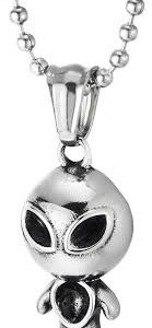 Pendentif Alien en Acier Inoxydable - Un Accessoire Unique