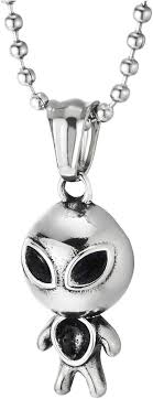 Pendentif Alien en Acier Inoxydable - Un Accessoire Unique