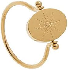 Bague Réversible Nacre Médaille Zag - Élégance et Polyvalence