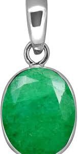 Médaille en Argent Sterling avec Émeraude Véritable pour Homme