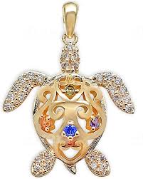 Pendentif Tortue Plaqué Oxydes Zirconium - Un Bijou Unique