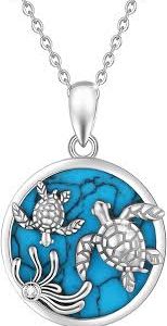 Collier Sterling Turquoise avec Pendentif Tortue - Élégance et Originalité