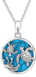 Collier Sterling Turquoise avec Pendentif Tortue - Élégance et Originalité